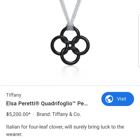 Tiffany Black Jade Quadrifoglio Pendant 